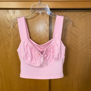 Pink Cropped Tank Top Size L